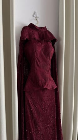 فستان سهره   فخم برغندي