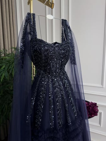 فستان سهره  فخم كحلي