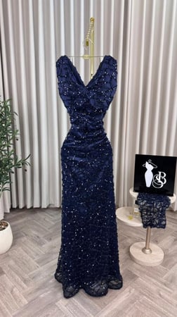 فستان سهره  فخم  كحلي