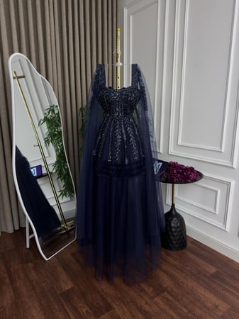 فستان سهره  فخم كحلي