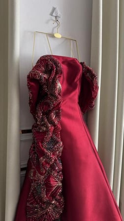 فستان سهره فخم  احمر