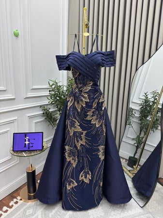 فستان سهره   فخم كحلي