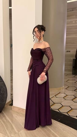 فستان سهره   فخم برغندي