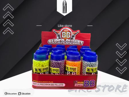 علبة طلقات مسدس خرز 6 ملي 2000 طلقة خرز