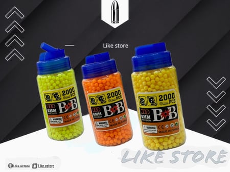 علبة طلقات مسدس خرز 6 ملي 2000 طلقة خرز