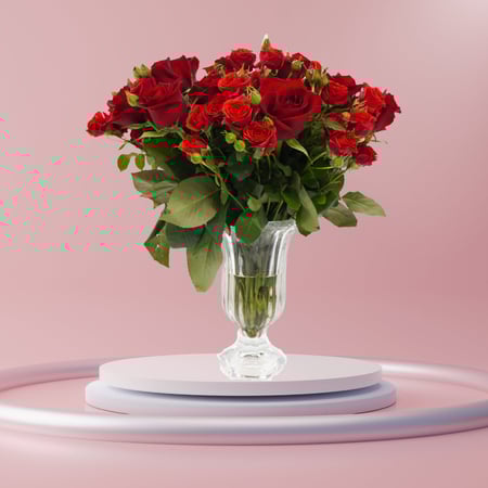 ورود حمراء وكيكة اني داني كيكة الصغيرة