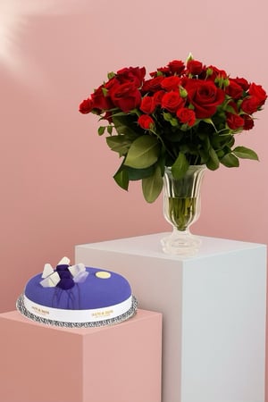 ورود حمراء وكيكة اني داني كيكة الصغيرة