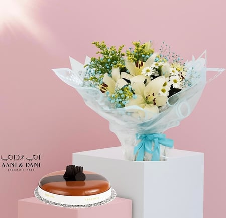 أناقة أبدية باقة ليلية بيضاء كعكةاني وداني الصغيرة