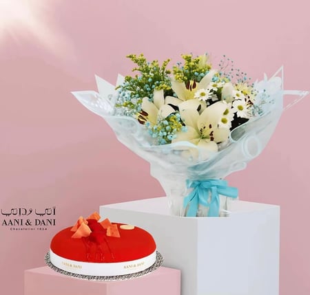 أناقة أبدية باقة ليلية بيضاء كعكةاني وداني الصغيرة