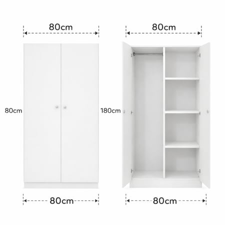 دولاب ملابس خشب بابين بعده الوان ومقاسات وشكل انيق