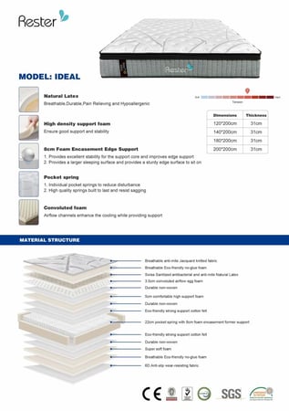 مرتبة اديل الفاخرة دروز راحة وفخامة عالية الجودة لنوم هانئ وصحي