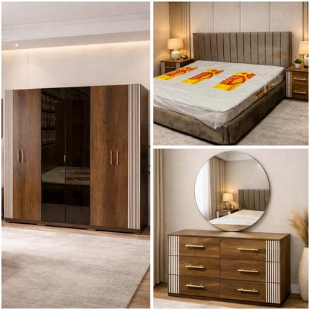 غرفة نوم مودرن - لون بني