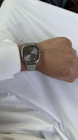 ساعة  LTP ستيل رصاصي اللون الداخلي بيج