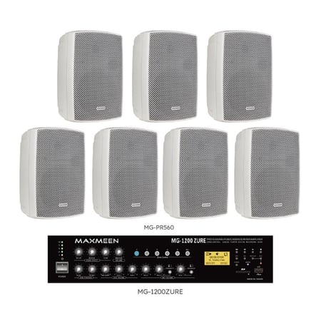 نظام صوتي سماعتين - 8 سماعات جدارية 60 وات ماكسمين حتى 120 وات