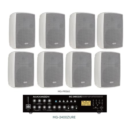 نظام صوتي سماعتين - 8 سماعات جدارية 60 وات ماكسمين حتى 240 وات