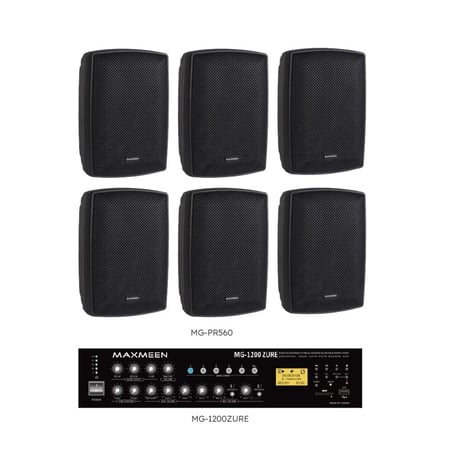 نظام صوتي سماعتين - 8 سماعات جدارية 60 وات ماكسمين حتى 120 وات