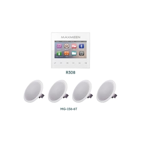 نظام صوتي 4 سماعات سقفية مع جهاز جداري 60 وات MG-R308