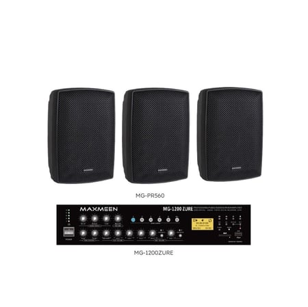 نظام صوتي سماعتين - 8 سماعات جدارية 60 وات ماكسمين حتى 120 وات