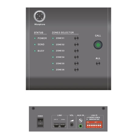 لاقطة نداء ماكسمين مكتبية مع تحكم 6 زون MG-6000MTRX