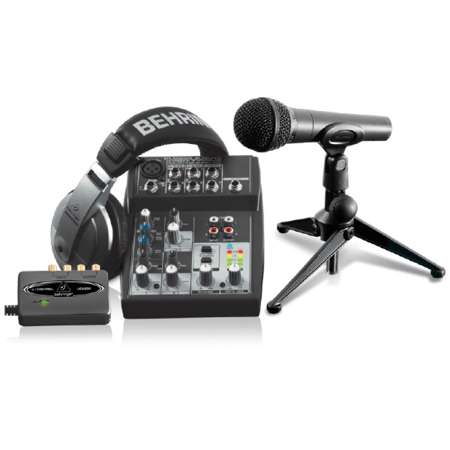 بودكاست ستوديو تسجيل بهرنجر مكسر مع لاقطة مع كرت صوت مع هدفون, PODCASTUDIO/USB