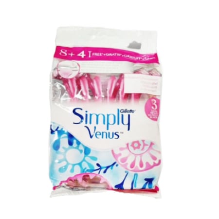 فينوس سيمبلي -  شفرات حلاقة نسائية سموث - 12 قطعة