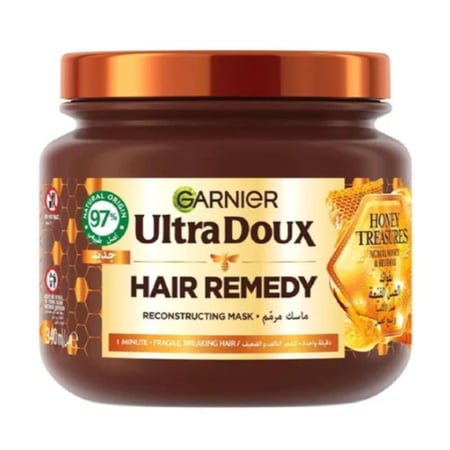 غارنييه - ماسك الشعر الترا دوكس مرمم بالعسل للشعر التالف والضعيف - 340 مل - GARNIER