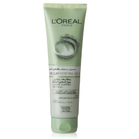 لوريال باريس - غسول جل منظف بالطين النقي للبشرة الدهنية بالأوكاليبتوس - 150 مل - LOREAL PARIS