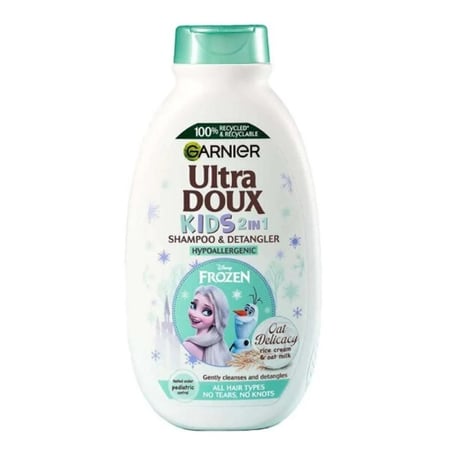 غارنييه - شامبو الأطفال 2 في 1 بكريم الأرز وحليب الشوفان ألترا دوكس - 400 مل - Garnier Ultra Doux Kids 2-in-1 Shampoo with Rice Cream & Oat Milk - 400ml