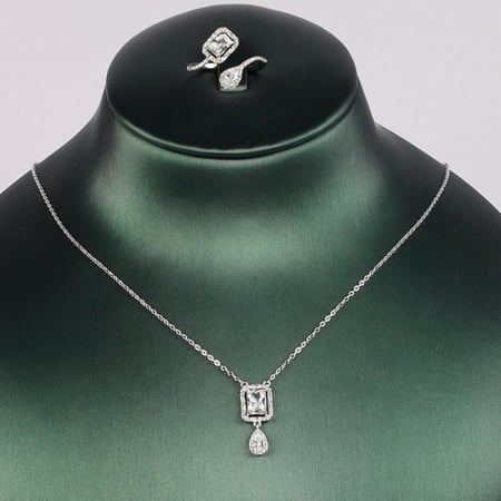 قلادة و خاتم طقم بيان فضه 925
