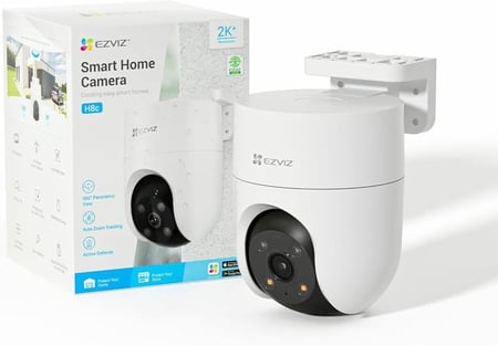 كاميرا المراقبة الخارجية الذكية EZVIZ H8C – دوران 360° بدقة 3K+ وحركة بان/تيلت