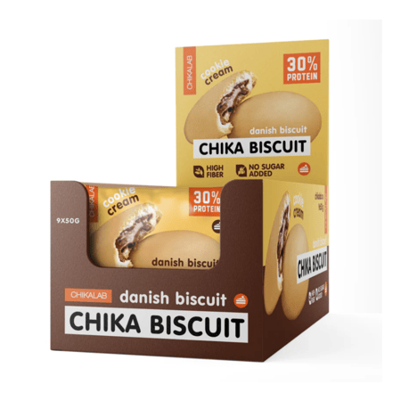 باكت بسكوت بروتين بحشوة الدانش شيكا لاب 50 جم 9 حبات