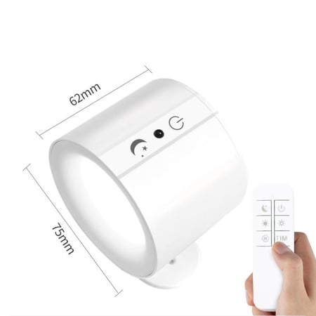 إضاءة جدارية قابلة لإعادة الشحن مع جهاز تحكم عن بعد ( أسود أو أبيض )