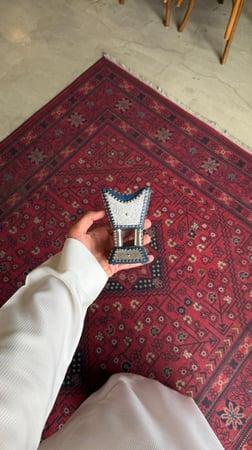 مبخرة من اثل حايل مقاس 12 بلون ازرق