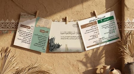 مطويات يوم التأسيس (2) عبارة عن ثلاث مطويات