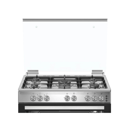 جنرال سوبريم, موقد طبخ غاز, مقاس 90*60 سم, 5 شعلات, امان كامل, شواية, حامل قدور زهر, ستيل, تركيا