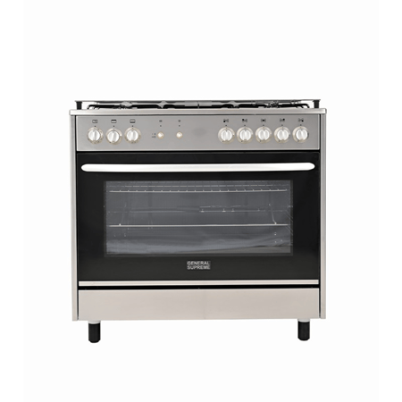 جنرال سوبريم , موقد طبخ غاز , مقاس 90*60 سم, 5 شعلات غاز ,شواية , امان كامل ، ستيل ، ايطالي , GS-96X