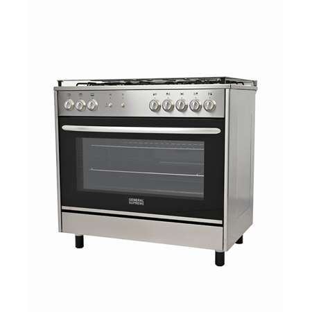 جنرال سوبريم , موقد طبخ غاز , مقاس 90*60 سم, 5 شعلات غاز ,شواية , امان كامل ، ستيل ، ايطالي , GS-96X
