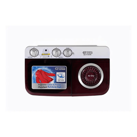 جنرال سوبريم , غسالة نصف أوتوماتيك حوضين ,7 كجم ,ابيض/أحمر , GSTT70TR