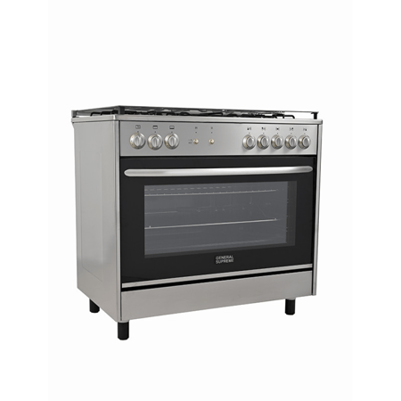 جنرال سوبريم , موقد طبخ غاز , مقاس 90*60 سم, 5 شعلات غاز ,شواية , امان كامل ، ستيل ، ايطالي , GS-96X