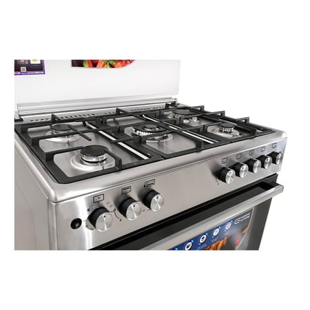جنرال سوبريم , موقد طبخ غاز , مقاس 90*60 سم, 5 شعلات غاز, دعائم القدور من الحديد الزهر ,ستيل , تركي, GSF9S50G2-VI