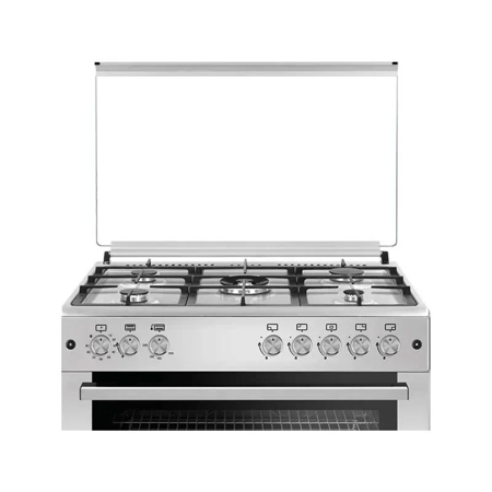 جنرال سوبريم, موقد طبخ غاز, 90*60 سم, 5 شعلات من الحديد الزهر ، مراوحة تيربو مزدوجة للتوزيع الحراري ,ستيل , تركي, GSF9P50GF-ILF