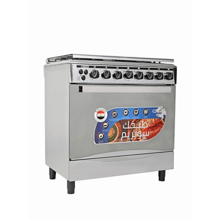 جنرال سوبريم فرن غاز، 5 شعلات ، 55*80 سم، استيل، اشعال ذاتى, مصري, GS8055FNGS