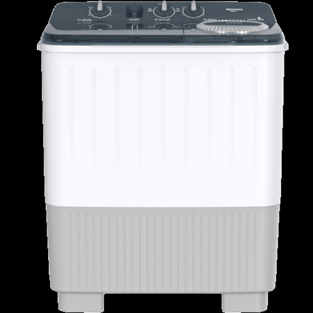 غسالة هايسنس 9 كيلو حوضين تحميل علوي - أبيض - موديل WSG90