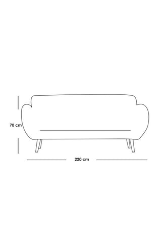 كنبة 3 مقاعد من مخمل والخشب السويدي - أزرق