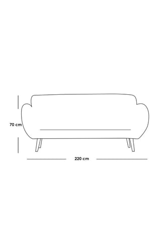 كنبة 3 مقاعد من مخمل والخشب السويدي - أزرق