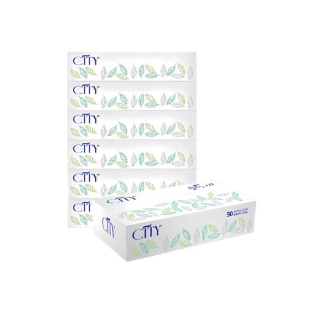 سيتي - مناديل وجه مزدوج - 90 منديل - 6 بكت