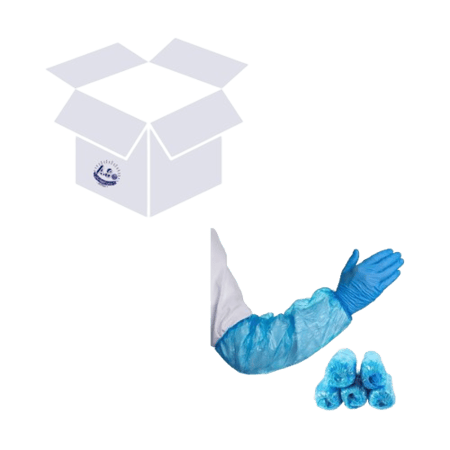 كرتون غطاء بلاستيك للذراعين أبيض / أزرق (20 ربطة )