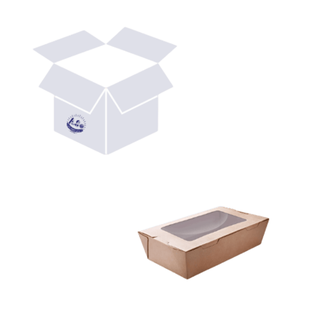 PLW25 علب ورق كرافت بني مع غطاء متصل ونافذة