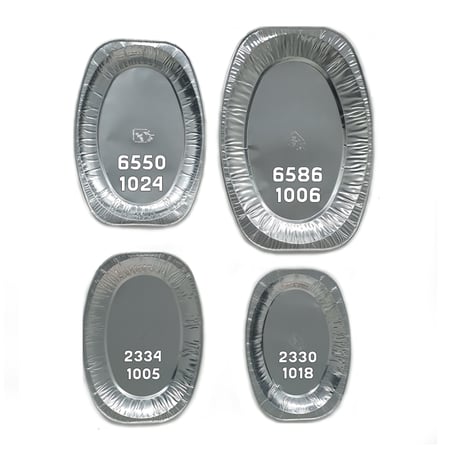 صحون قصدير ألمنيوم بيضاوي - مقاسات متععدة