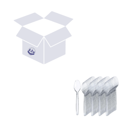 كرتون ملاعق شفاف صغير